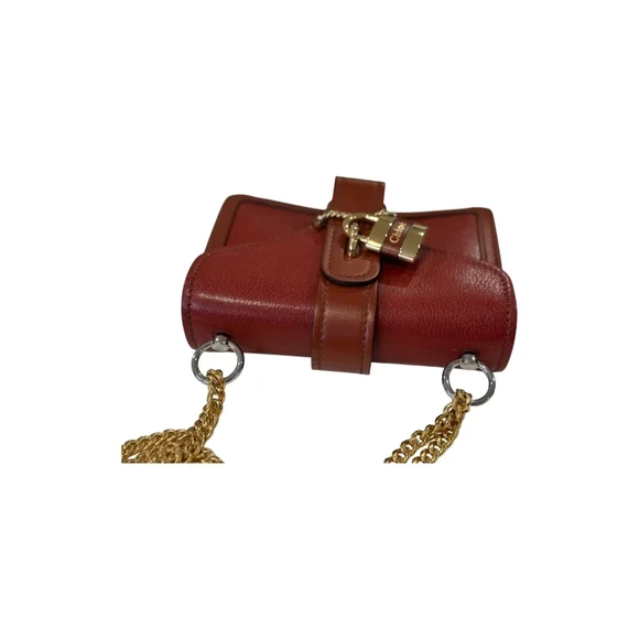 Chloe Gold and Brown Crossbody Bag with Elegant Hardware and Structured Shape - Picture 7 of 14